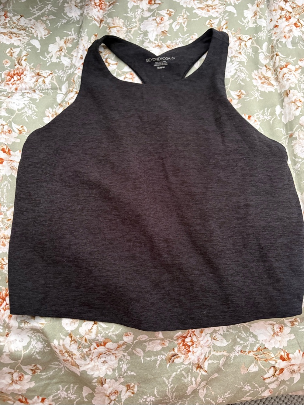NWOT Beyond Yoga Women's Spacedye Step Up Racerback Tank -darkest night